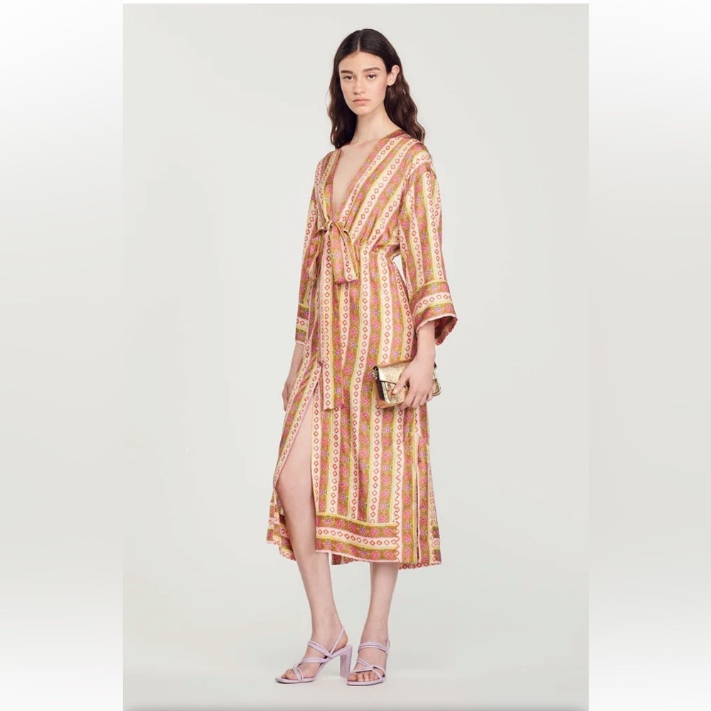 Sandro Silk Caftan Dress